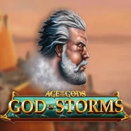 Age Of The Gods: God of Storms logo – Slots by Playtech at Leon Casino