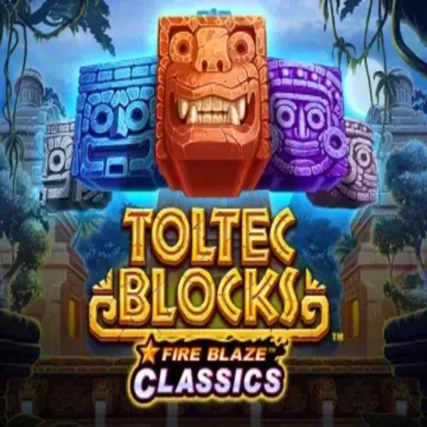 Fire Blaze: Toltec Blocks logo by Rarestone Gaming at Leon Casino